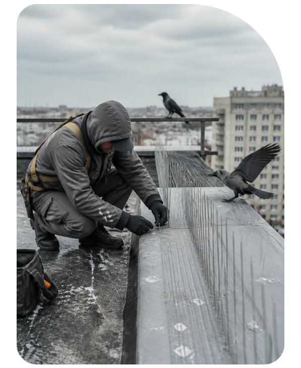 Защита от ворон под ключ в Пскове по цене от 5075 р. | Сенат-Пск